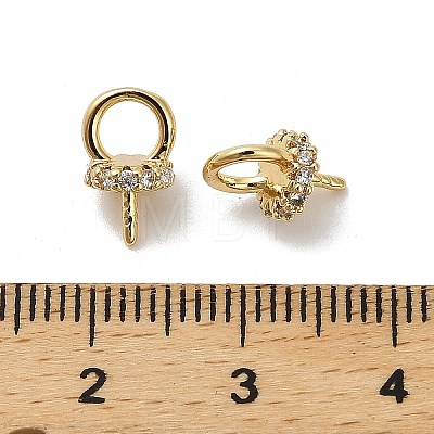 Brass Micro Pave Cubic Zirconia Peg Bails KK-S397-03C-1