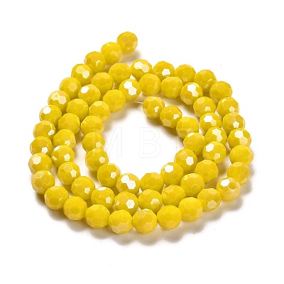 Electroplate Opaque Glass Beads Strands X-EGLA-A035-P8mm-A04-1