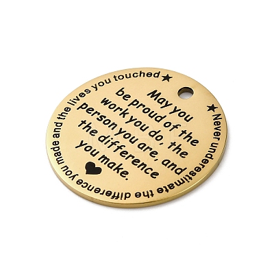 201 Stainless Steel Pendants STAS-R002-01G-09-1