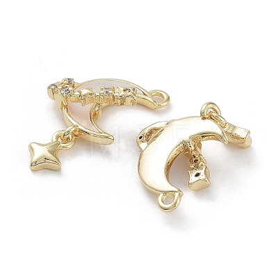 Brass Cubic Zirconia Pendants X-KK-M259-03G-1