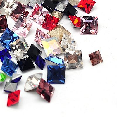 K9 Glass Pointed Back Rhinestone Cabochons RGLA-A001-8x8x5mm-M-1