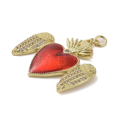 Brass Micro Pave Clear Cubic Zirconia Pendants KK-H466-05G-01-1