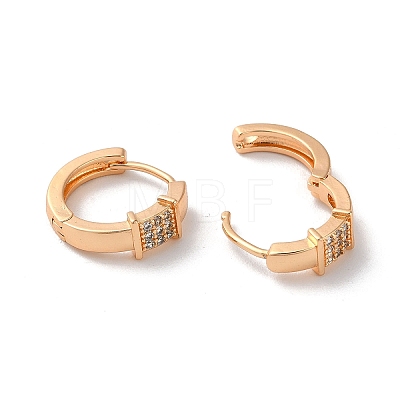 Brass Hoop Earrings with Rhinestone EJEW-K256-55KCG-1