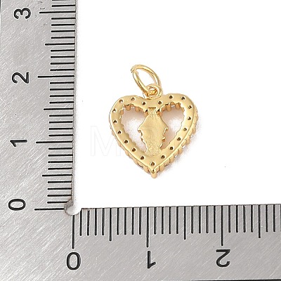 Brass Micro Pave Clear Cubic Zirconia Charms KK-E111-32C-G-1