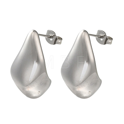 304 Stainless Steel Teardrop Stud Earrings for Women EJEW-S237-07-1