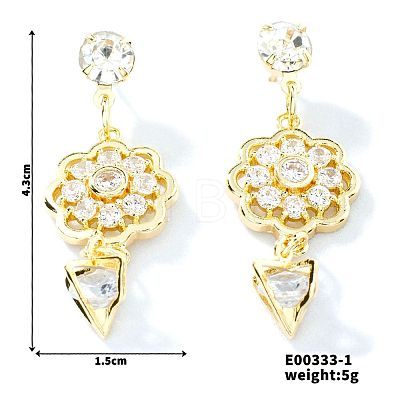 Cute Hollow Out Flower Stud Earrings with Rhinestones PX4144-1-1