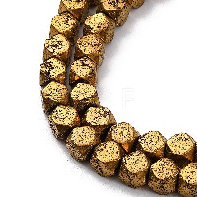 Electroplated Natural Lava Rock Beads Strands G-A256-C01-01C-1