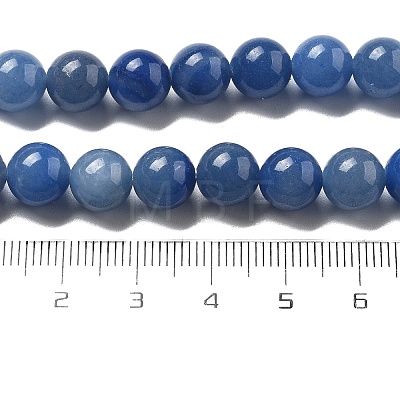 Dyed & Heated Natural Blue Aventurine Round Beads Strands G-N0120-08-8mm-1