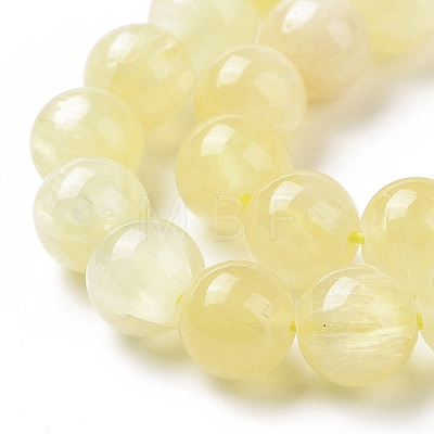 Electroplated Natural Yellow Selenite Beads Strands G-N328-025B-03-1-1