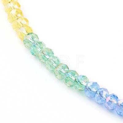 Rainbow Personalized Electroplate Glass Beaded Necklaces NJEW-JN03410-01-1