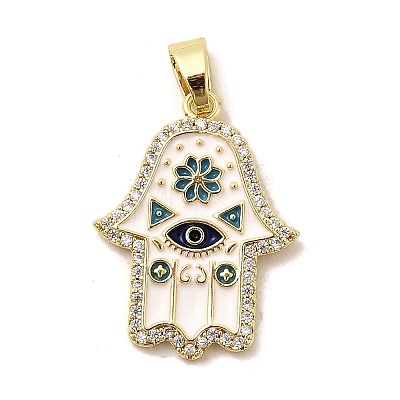 Brass Enamel Pendants KK-I378-18G-1