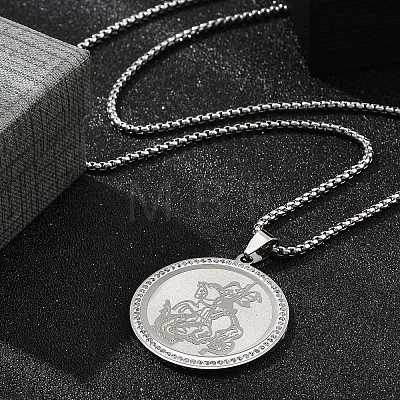 304 Stainless Steel Rhinestone Pendant Necklaces for Women NJEW-U021-03P-1