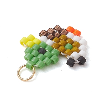 Glass Seed Beaded Pendants PALLOY-MZ01293-01-1