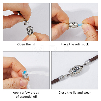 1Pc 304 Stainless Steel Perfume Diffuser Column Link Bracelets BJEW-FG0001-08C-1