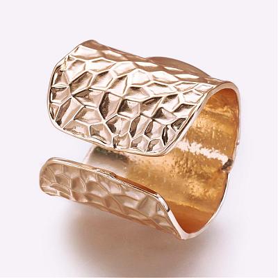 Cuff Brass Pad Finger Ring Settings KK-E703-01KCG-1