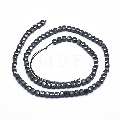 Natural Black Spinel Beads Strands G-D0003-B08-1
