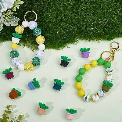 10 Colors Plant Food Grade Eco-Friendly Silicone Focal Beads SIL-SP0001-11-1