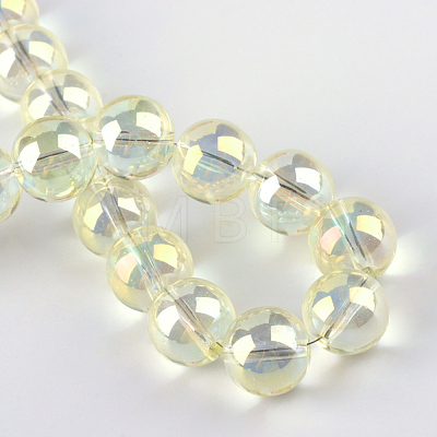 Electroplate Glass Beads Strands EGLA-Q062-8mm-A02-1