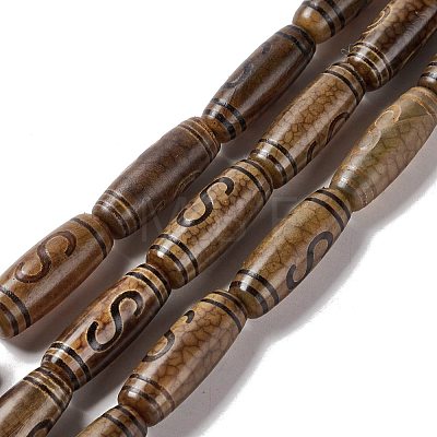 Tibetan Style dZi Beads Strands G-A024-01I-1