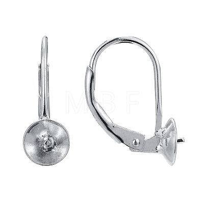 Rhodium Plated 925 Sterling Silver Leverback Earring Findings X-STER-I017-084I-P-1