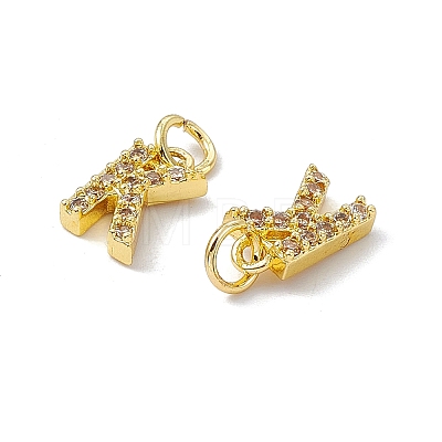 Real 18K Gold Plated Brass Micro Pave Clear Cubic Zirconia Charms KK-E068-VB452-K-1