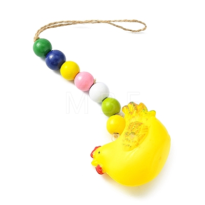 Easter Theme Plastic Hen Pendant Decorations HJEW-TAC0013-15C-1