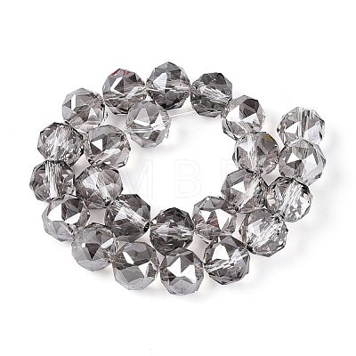 Electroplate Transparent Glass Round Beads Strands EGLA-T029-8mm-12T-03-1
