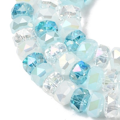 Ombre Effect Electroplate Glass Beads EGLA-F168-01-1