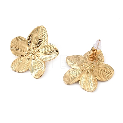 Flower 304 Stainless Steel Stud Earrings for Women EJEW-Z065-12G-03-1