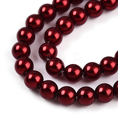 Baking Painted Pearlized Glass Pearl Bead Strands HY-N002-3mm-A13-1