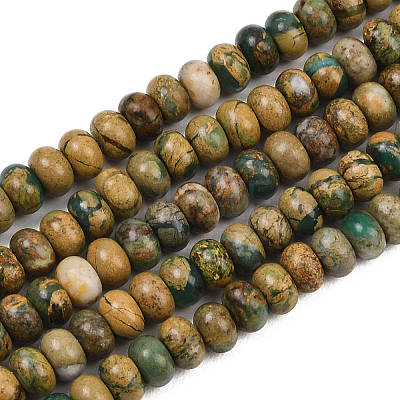 Natural Verdite Stone Beads Strands G-L647-D04-4x6mm-1