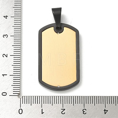 PVD Vacuum Plating 304 Stainless Steel Stamping Blank Tag Pendants STAS-G346-20GEB-1