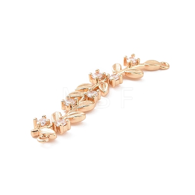 Brass Pave Clear Cubic Zirconia Connector Charms ZIRC-K088-08KCG-1
