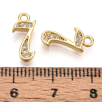 Brass Micro Pave Cubic Zirconia Charms X1-KK-N261-104H-G-1