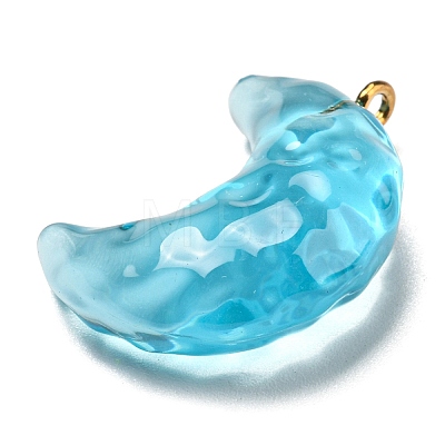 Transparent Resin Moon Pendants RESI-A026-01C-1