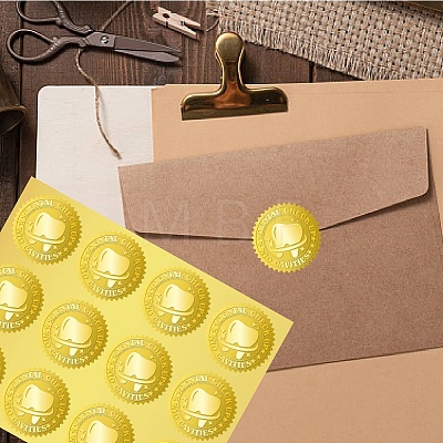 34 Sheets Self Adhesive Gold Foil Embossed Stickers DIY-WH0509-079-1