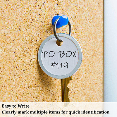 Aluminum & Paper Hanging Price Tags with Rings DIY-SP0007-89B-1
