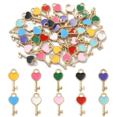 40Pcs 10 Colors Alloy Enamel Pendants FIND-YW0012-43-1