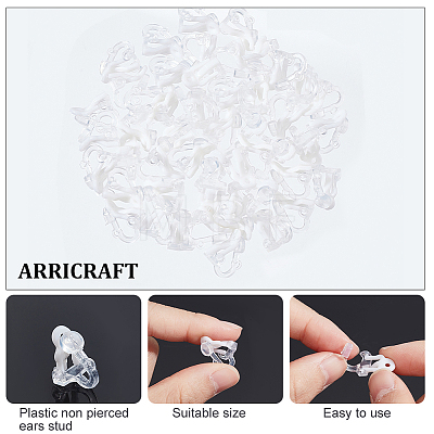 50Pcs Plastic Clip-on Earring Findings FIND-AR0002-71-1