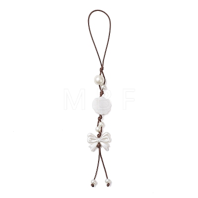 4Pcs Shell & Glass Pearl  Hanging Ornaments HJEW-TA00425-1