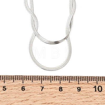 Unisex 304 Stainless Steel Flat Snake Chain Necklaces NJEW-K305-11P-1
