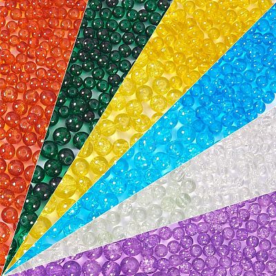   Spray Painted Crackle Glass Beads CCG-PH0002-04-1