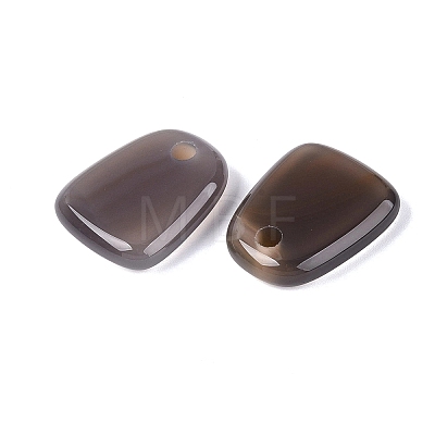 Natural Grey Agate Pendants G-N362-06A-1