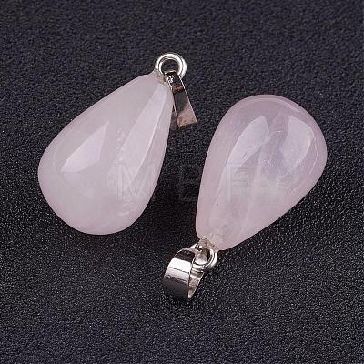 Natural Rose Quartz Pendants G-K187-04L-1