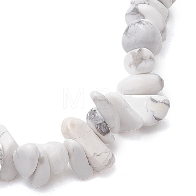 Synthetic White Howlite Chip Beaded Stretch Bracelets for Women Men BJEW-JB10652-05-1