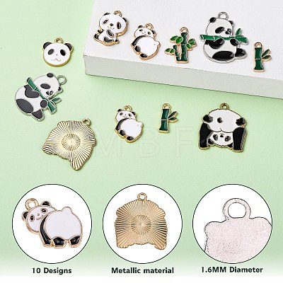 32Pcs 8 Style Alloy Enamel Pendants ENAM-SZ0002-54-1