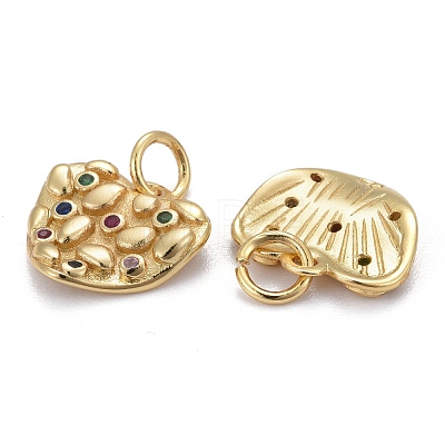 Brass Micro Pave Colorful Cubic Zirconia Charms KK-P192-06G-1