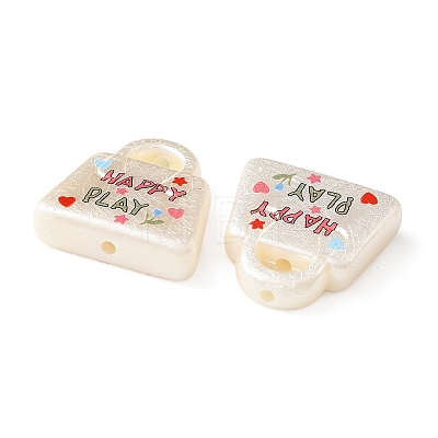 Printed Opaque Acrylic Beads OACR-B054-01I-1