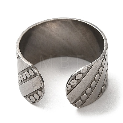 304 Stainless Steel Open Cuff Ring Components STAS-C079-05P-1
