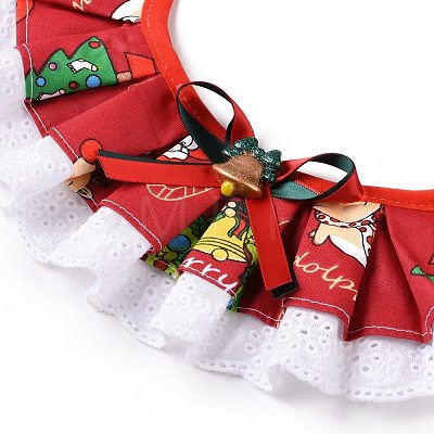 Cloth Pet's Christmas Lace Bandanas AJEW-D051-06B-1